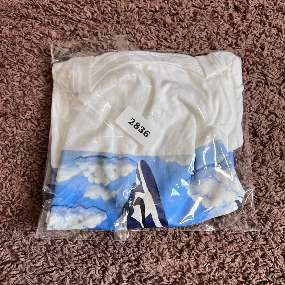 Jordan Mens Jumpman Flight Cloud Graphic T-Shirt‎ White Size Medium Short Sleeve
